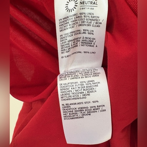 NEW Reformation Coucou Midi Linen Dress Sundried Tomato Red | US 2 UK 6 - Picture 16 of 16